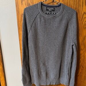 Banana Republic Men’s Charcoal Waffle-Knit Crewneck Sweater
